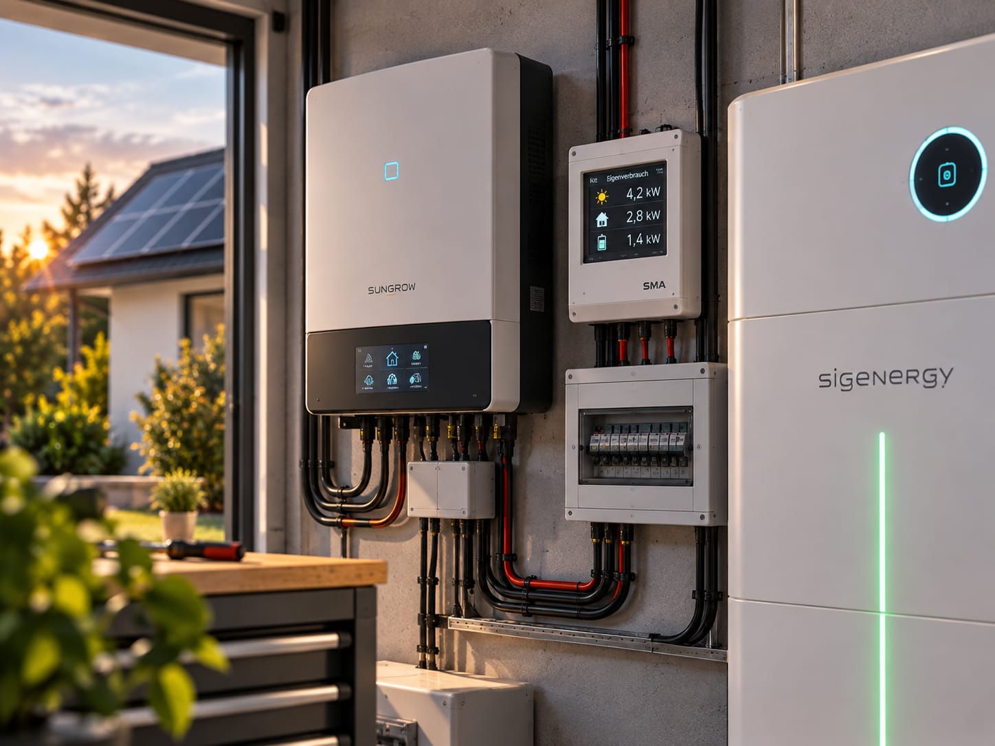 Wechselrichter, Energiemanagement und Stromspeicher zur Einbindung einer Photovoltaikanlage